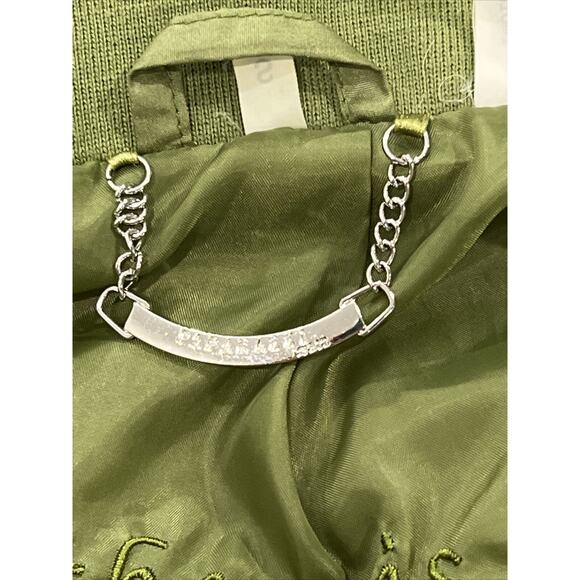 Paparazzi By Biz Size S Bomber Moto Jacket Lightweight Chartreuse Green - Picture 7 of 7